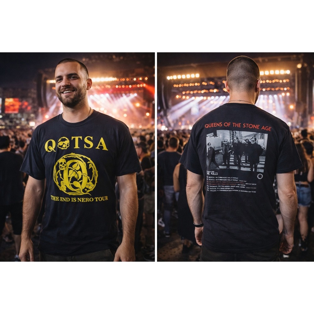 Queens of the Stone Age QOTSA The End Is Nero‎ Tour Shirt XL Black 2023 Concert